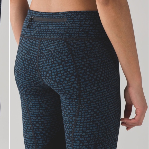 EUC lululemon Pace Rival Crop 19” Teal/Black (8) - Picture 7 of 12